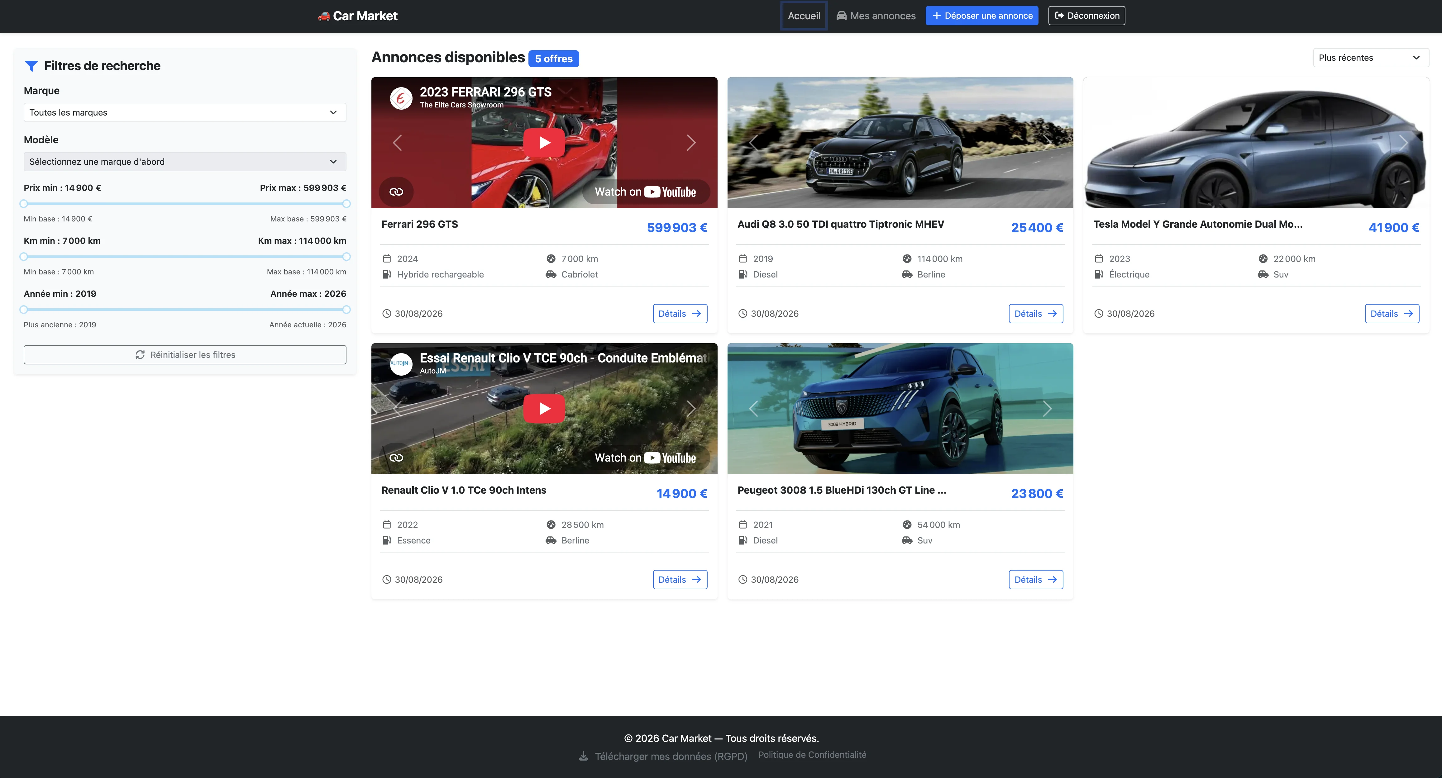 Car Market Node.js